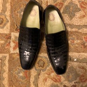 Men’s genuine alligator  black shoes size 12